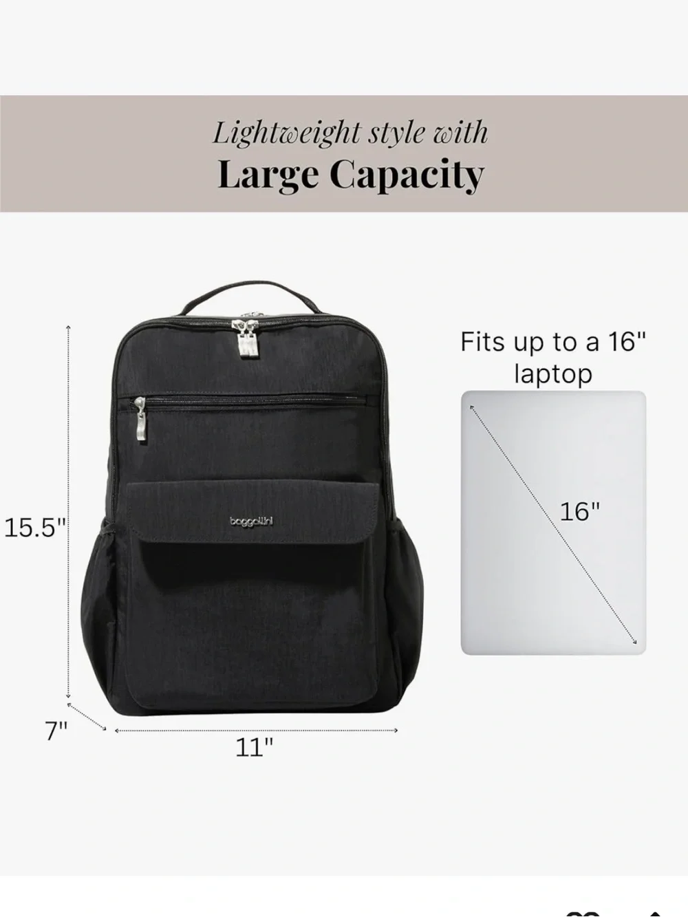 NWT baggallini everyday laptop backpack